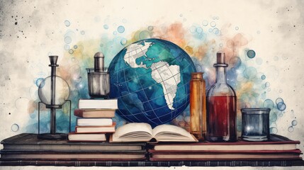 book and globe