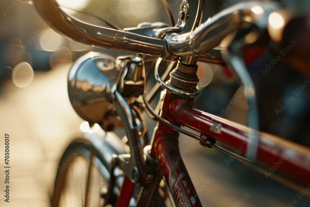 Aufkleber A close-up view of a bicycle with a blurred background. This versatile image can be used in various contexts