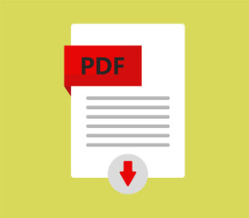 Vector of a pdf document on a yellow background