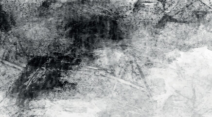 White metal surface wall cracks brushed plaster wall background. Black and white grunge background surface paper texture close up of texture. Stone wall cement wall illustration.