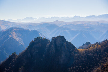 Beautiful mountain landscape with blue sky