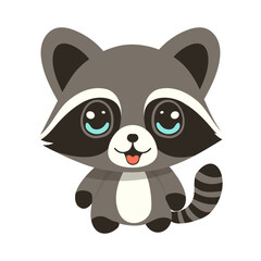 Vector illustration with cute raccoon