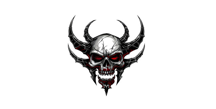 tattoo of a dragon, tattoo design, skull with wings and horns