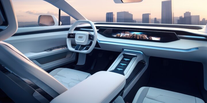 Interior of a car in the future