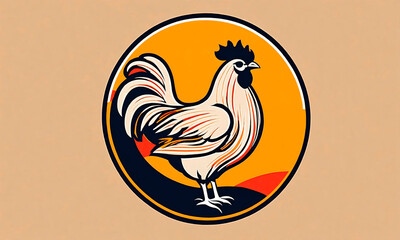 Fototapeta na wymiar Rooster logo, place for text, banner, advertising, background, postcard, wallpaper, icon, design