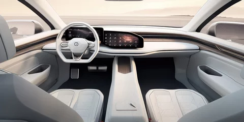 Fotobehang Interior of a car in the future © piai