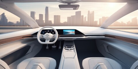 Interior of a car in the future