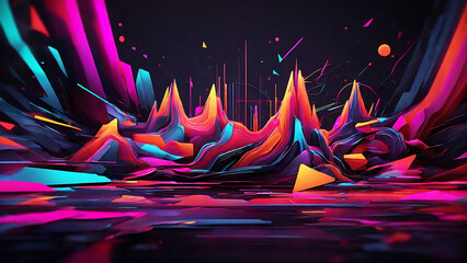 geometry neon-infused abstract background Generative AI