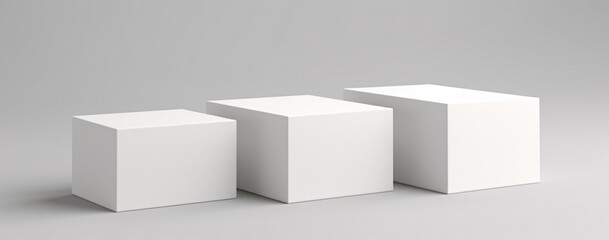Three White Boxes on a Gray Background Generative AI