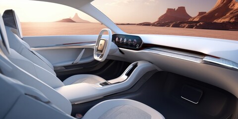 Interior of a car in the future