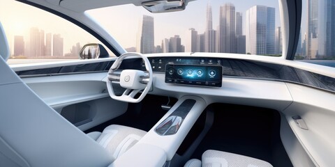 Interior of a car in the future