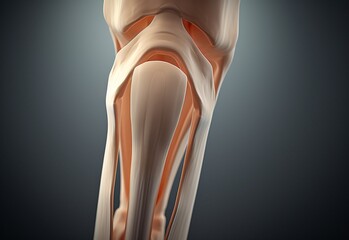 A 3D model of a human knee joint Generative AI - obrazy, fototapety, plakaty