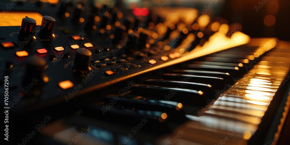 Aufkleber A detailed view of a keyboard in a room. Suitable for technology-related projects