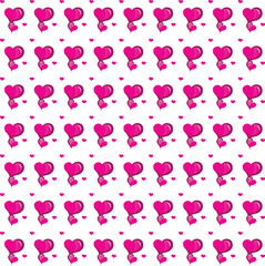 Colorful heart shape toy collection, isolated on light pink background. Suitable for Valentine's Day
