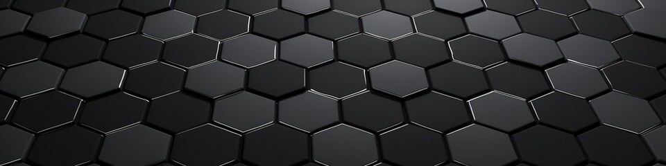 Black and White Hexagonal Pattern Generative AI