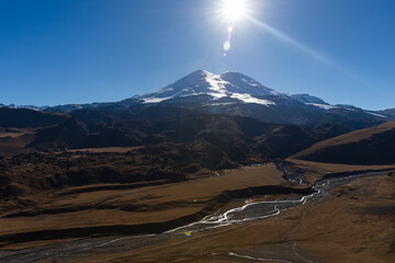 Mount Elbrus on a sunny day