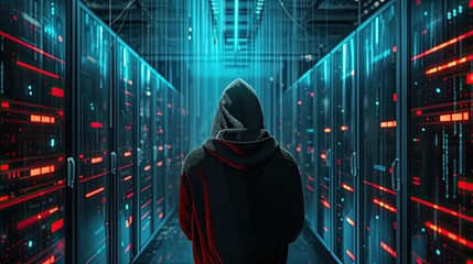 Dangerous Hooded Hacker Breaks into Government Data Servers and Infects Their System with a Virus....