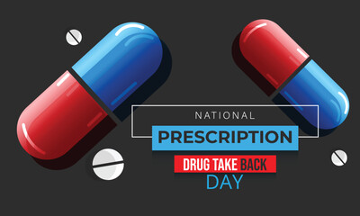 National Prescription Drug Take Back Day. background, banner, card, poster, template. Vector illustration. - obrazy, fototapety, plakaty