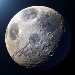 A close-up of a moon with craters Generative AI