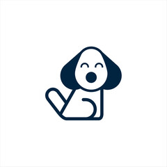 Illustration of cute dog logo on white background. The vector of Dog. It is good minimal iconic for pet logo,