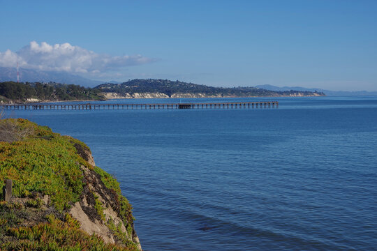 California coastline with the Goleta pier