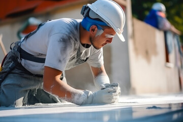 Artistic Hands Creating Concrete Masterpiece
