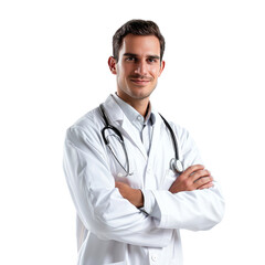 Doctor ,men isolated on transparent png.
