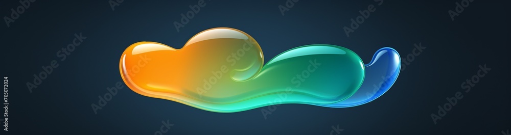 Aufkleber a colorful wave with a green and orange gradient generative ai