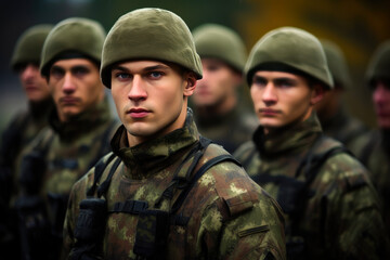 Fototapeta premium Elite NATO Military Uniforms Display