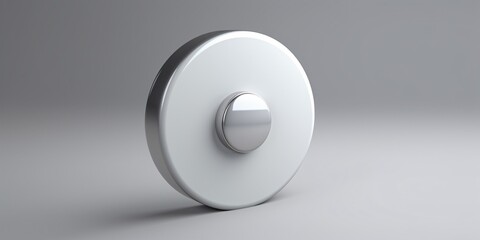 A white round button on a gray background Generative AI