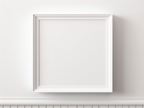 White Framed Artwork on Wall Generative AI