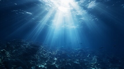 Fototapeta na wymiar Underwater Sunlight Generative AI