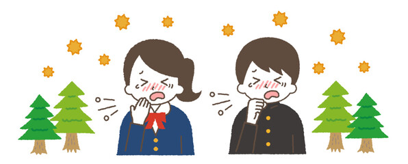 花粉症や風邪の症状。咳や鼻水などの体調不良の症状