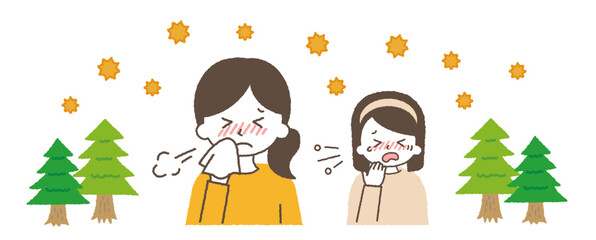 花粉症や風邪の症状。咳や鼻水などの体調不良の症状