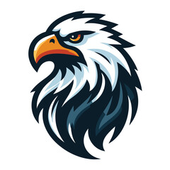 Fototapeta premium bird eagle hawk head logo mascot design vector illustration isolated on white background