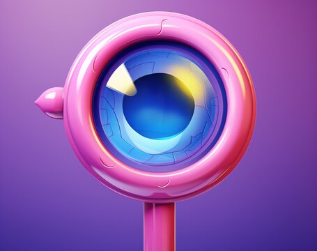 Pink Eye with Blue Center Generative AI