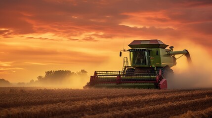 combine harvester working on a field