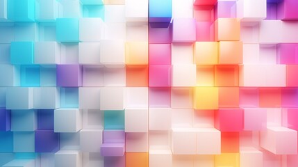 Colorful 3D Blocks in a Pattern Generative AI