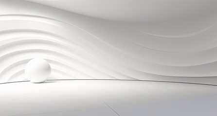 White Wall with Wavy Design Generative AI
