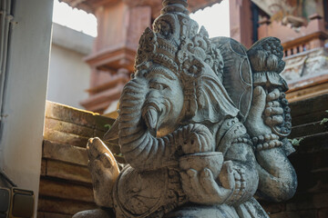 ganesha, statue of hindu god in the temple of the sacred god of hindu