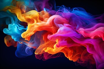 Colorful Smoke Trail Generative AI - obrazy, fototapety, plakaty
