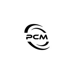 Obraz premium PCM logo. P C M design. White PCM letter. PCM, P C M letter logo design. Initial letter PCM letter logo set, linked circle uppercase monogram logo. P C M letter logo vector design. 