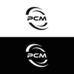 PCM logo. P C M design. White PCM letter. PCM, P C M letter logo design. Initial letter PCM letter logo set, linked circle uppercase monogram logo. P C M letter logo vector design.	
