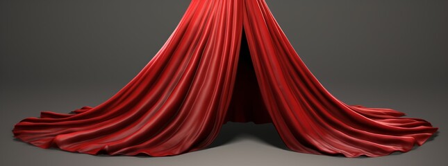 Red Curtains with a Hood Generative AI - obrazy, fototapety, plakaty