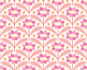 Modern floral art deco seamless pattern. Vector damask illustration with leaves. Decorative botanical background.