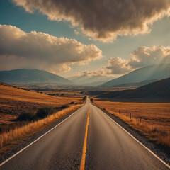 The road leads into the countryside.