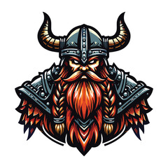 Viking head face vector illustration template, suitable for t shirt design, logo design, tattoo many more. Design isolated on white background