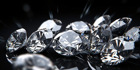 A collection of shiny diamond-like gems Generative AI - obrazy, fototapety, plakaty