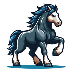 Naklejka na ściany i meble Strong athletic animal horse mascot design vector illustration, logo template isolated on white background