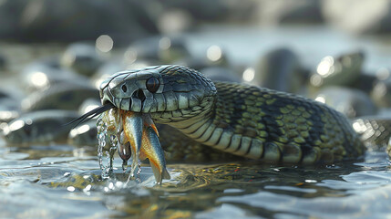 Fototapeta premium snake on the beach